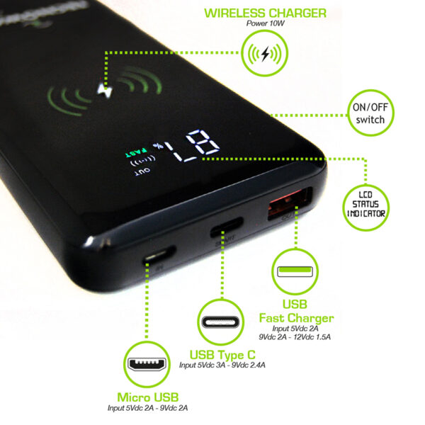 WIRELESS POWER BANK 10.000 mAh - TOGETHER ON - immagine 3